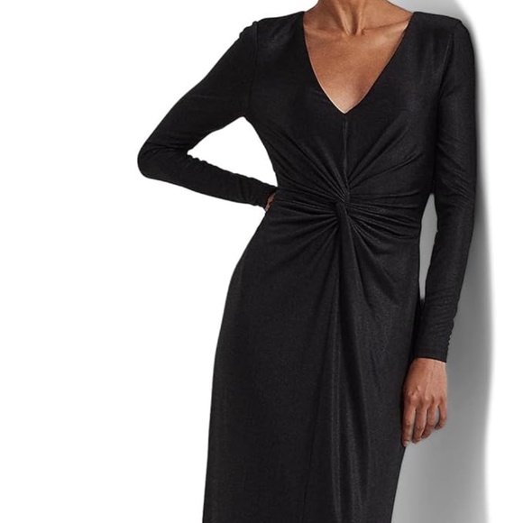 Lauren Ralph Lauren Women's Twist-Front Foil Print Jersey Gown - Picture 2 of 10